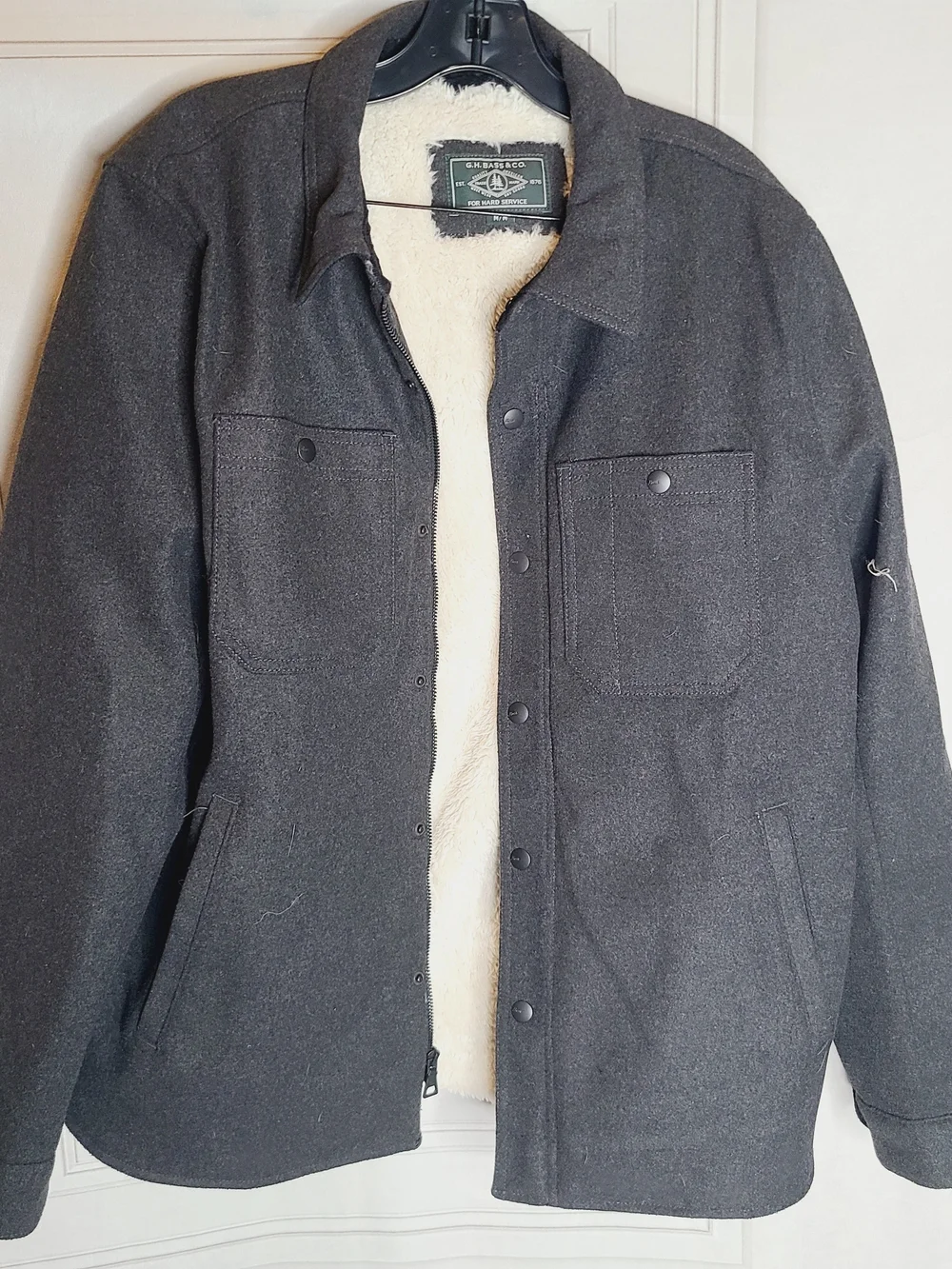 G.H. Bass & Co. Charcoal Sherpa-Lined Shirt Jacket